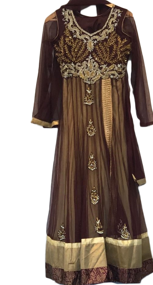 Beautiful Brown Partywear Anarkali Suit | Style India