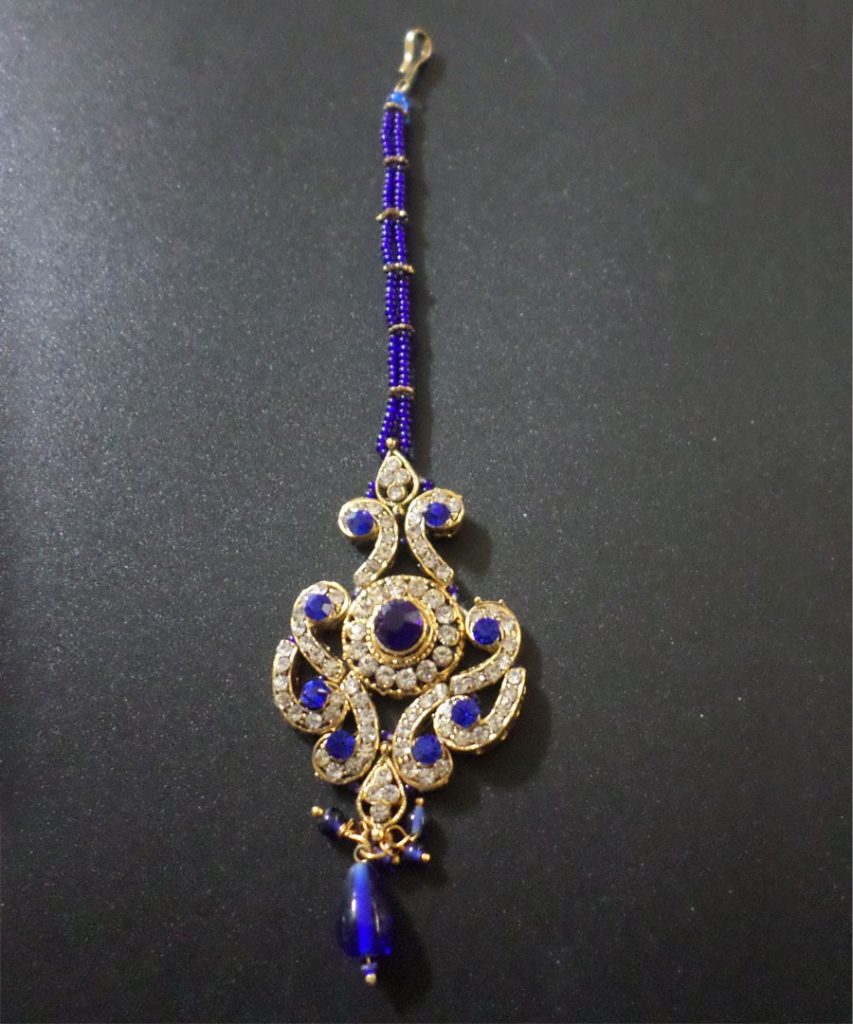 Sky blue maang tikka Clearance